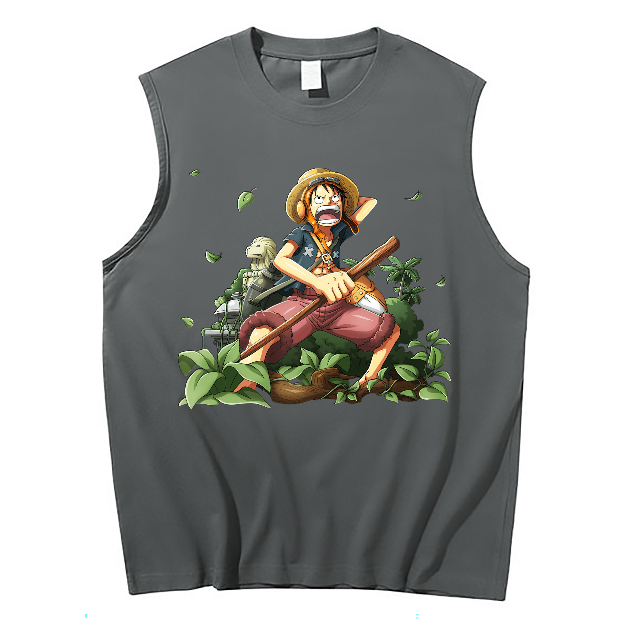 （画像用） ワンピース モンキー・D・ルフィ ONE PIECE Monkey D. Luffy コットン100％タンクトップ（フロントプリント）